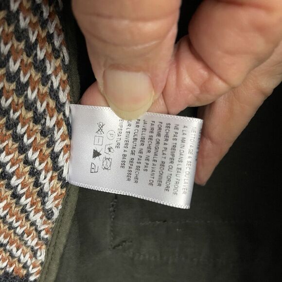 Anthropologie Left On Houston Utility Jacket Size XS Green w Aztec Knit Back - Picture 14 of 14